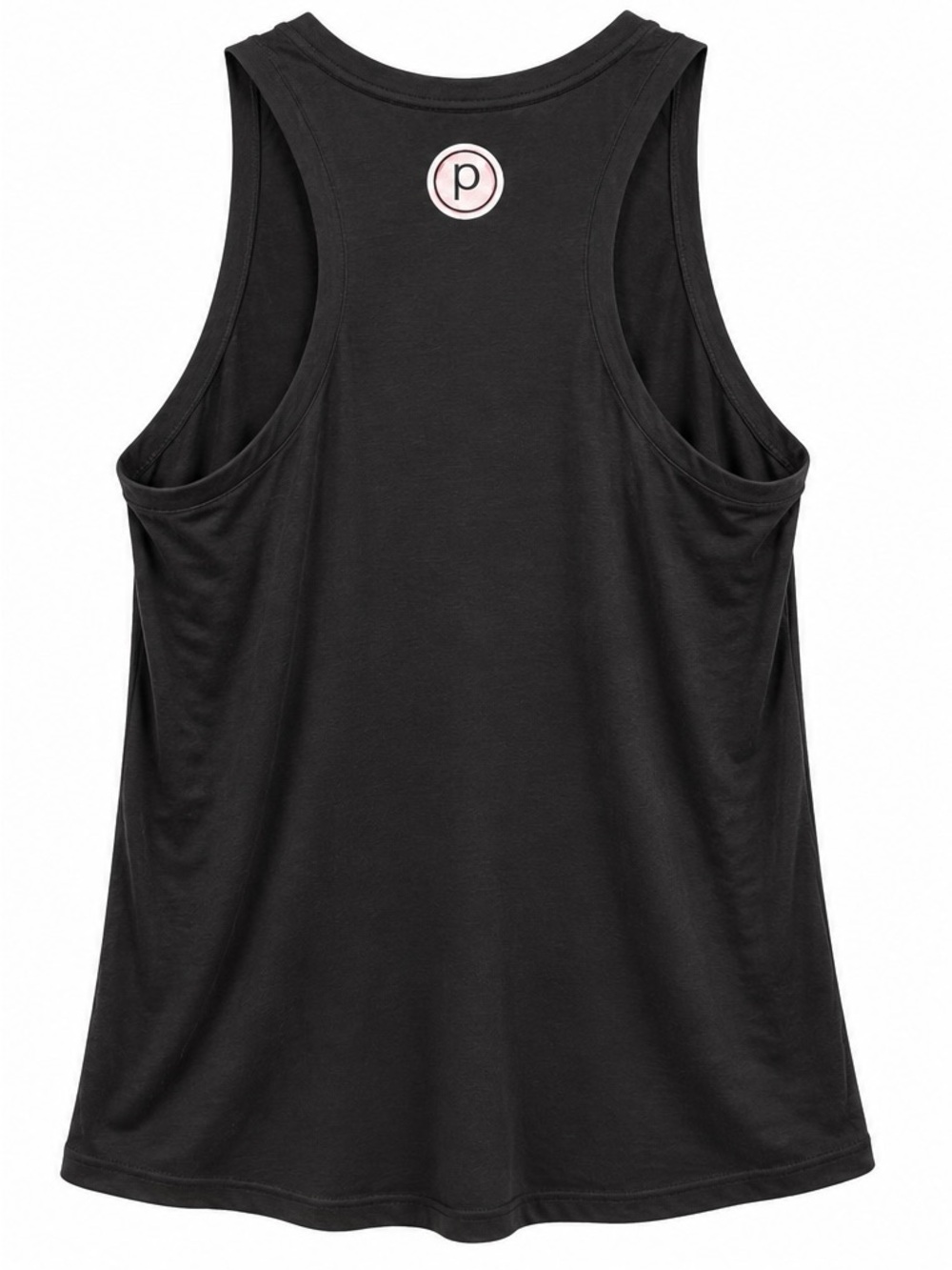 Pure Barre Black Tank Top with White PB Logo and Pink Bow - Picture 2 of 2